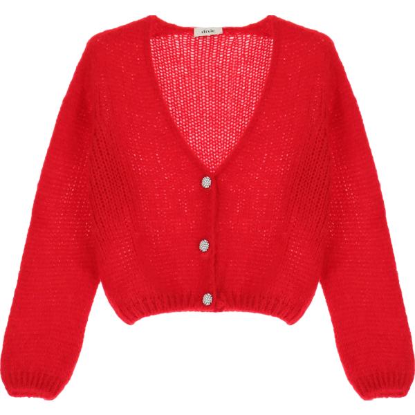 cardigans Dixie rosso tinta unita