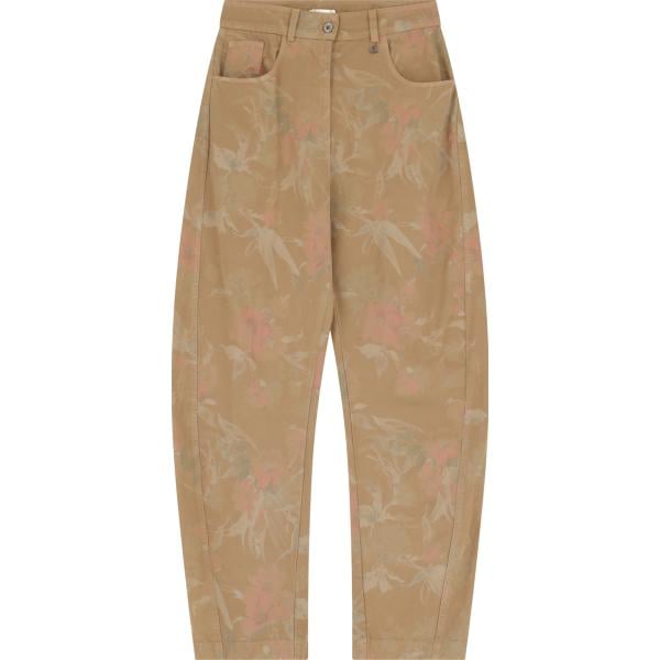 pantaloni Dixie marrone con stampe
