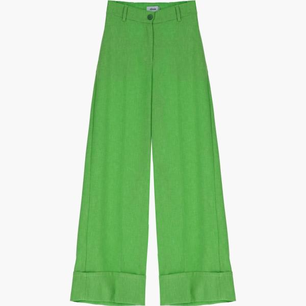 pantaloni a palazzo Dixie verde tinta unita