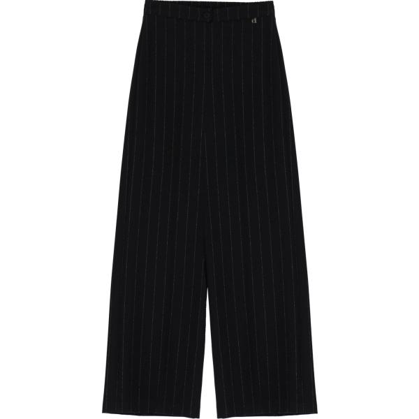 pantaloni a palazzo Dixie nero a righe