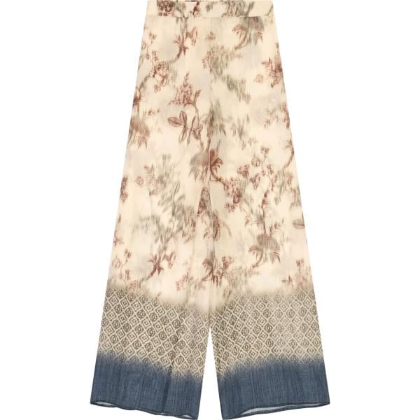 pantaloni a palazzo Dixie marrone a fiori
