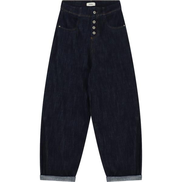 Pantaloni a palazzo da donna in blu scuro cinque tasche a vita alta con bottoni Dixie Dixie