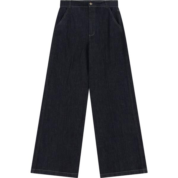 Pantaloni a palazzo da donna in nero pece a vita alta Dixie