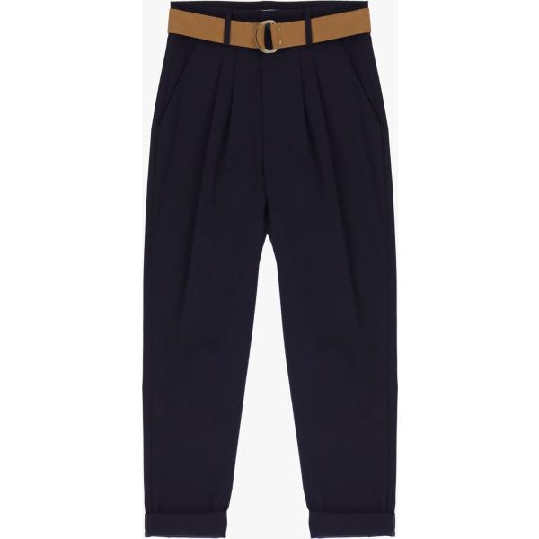 pantaloni capri Dixie blu tinta unita