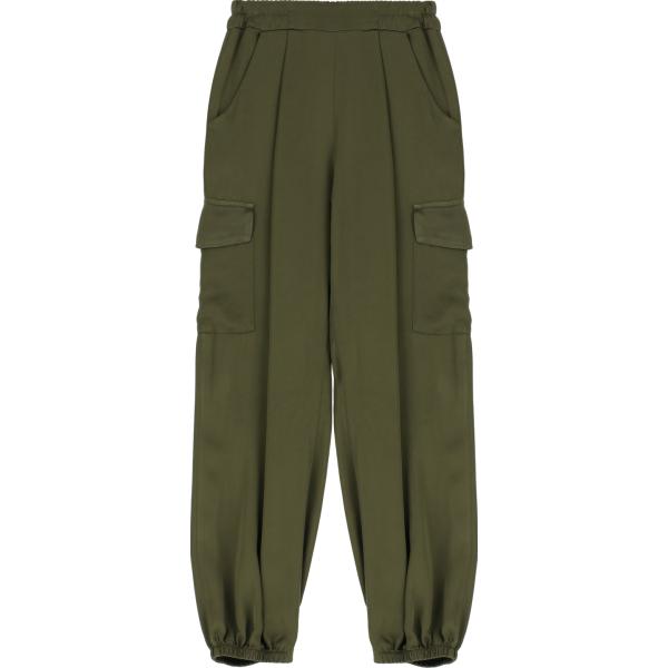 pantaloni Dixie verde tinta unita