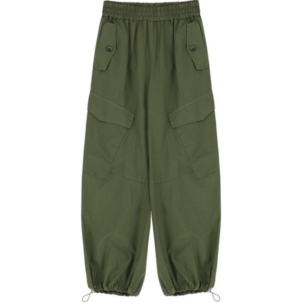 pantaloni Dixie verde tinta unita