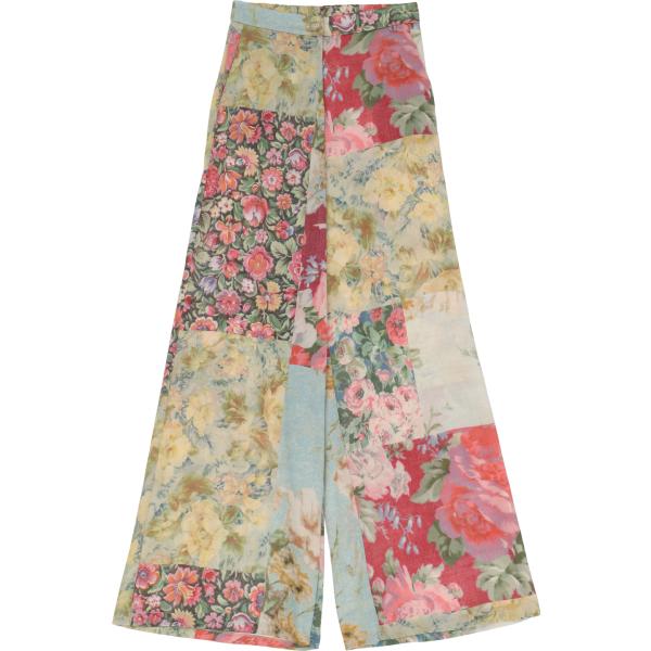 pantaloni a palazzo Dixie marrone a fiori