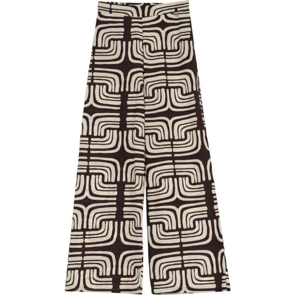 pantaloni a palazzo Dixie marrone geometrica