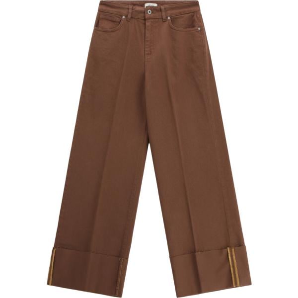 pantaloni a palazzo Dixie marrone a righe