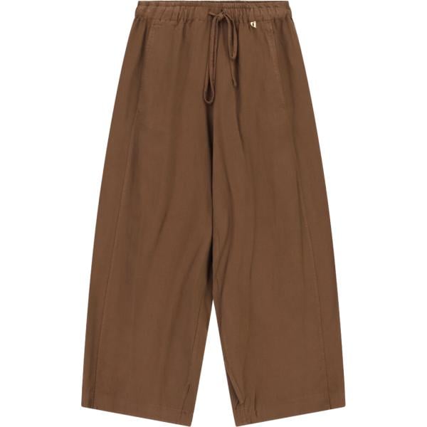 Pantaloni a palazzo da donna in marrone scuro a vita alta con coulisse Dixie