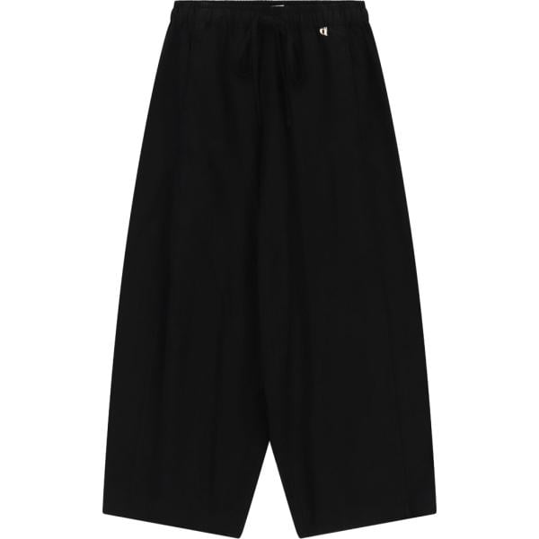 Pantaloni a palazzo da donna in nero pece a vita alta con coulisse Dixie