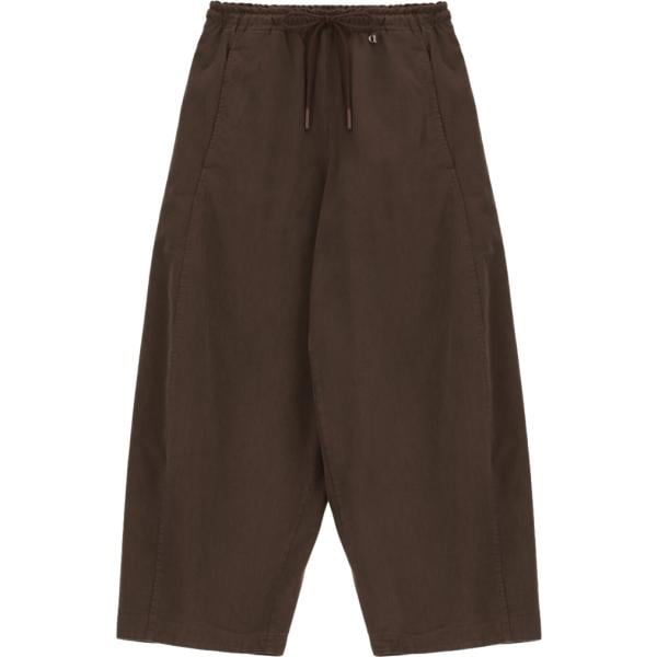 Pantaloni da donna in marrone scuro a vita alta con coulisse Dixie