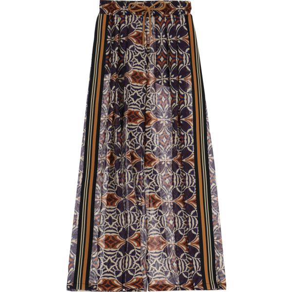 pantaloni a palazzo Dixie marrone geometrica