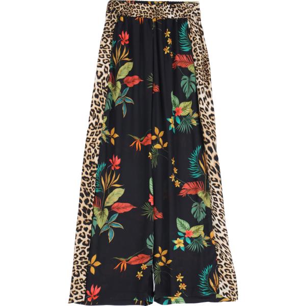 pantaloni a palazzo Dixie nero a fiori