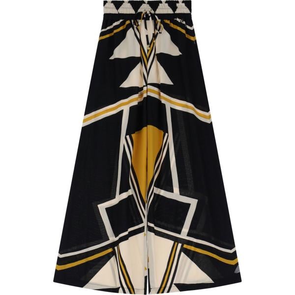pantaloni Dixie nero geometrica