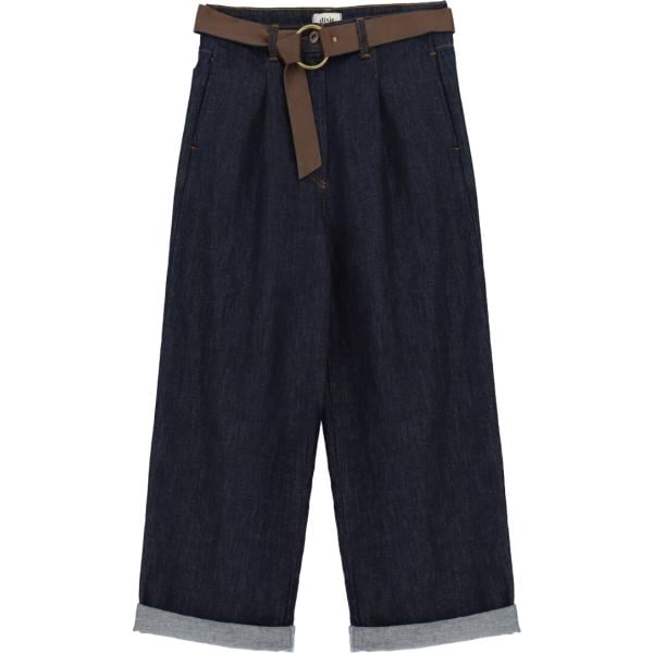 Jeans da donna in nero pece a vita alta con cintura in denim Dixie Dixie