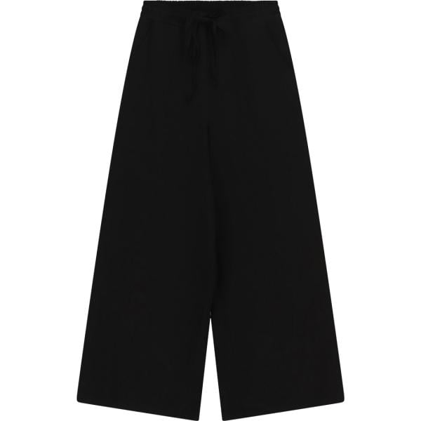 Pantaloni a palazzo da donna in nero pece a vita alta con coulisse Dixie