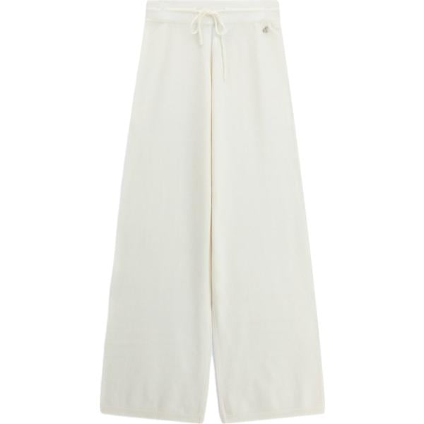Pantaloni da donna in bianco avorio a vita alta con coulisse Dixie