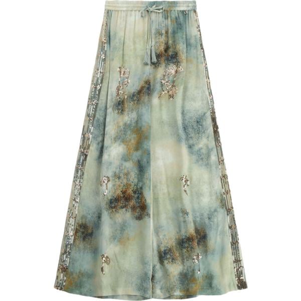 pantaloni a palazzo Dixie marrone con stampe