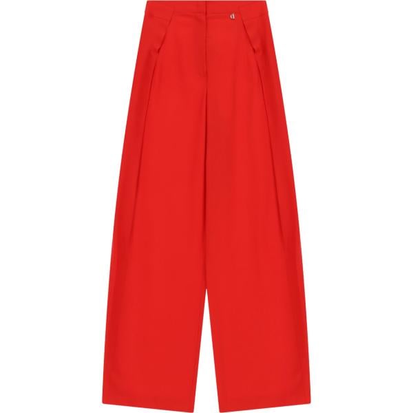 Pantaloni a palazzo da donna in rosso classico a vita alta Dixie