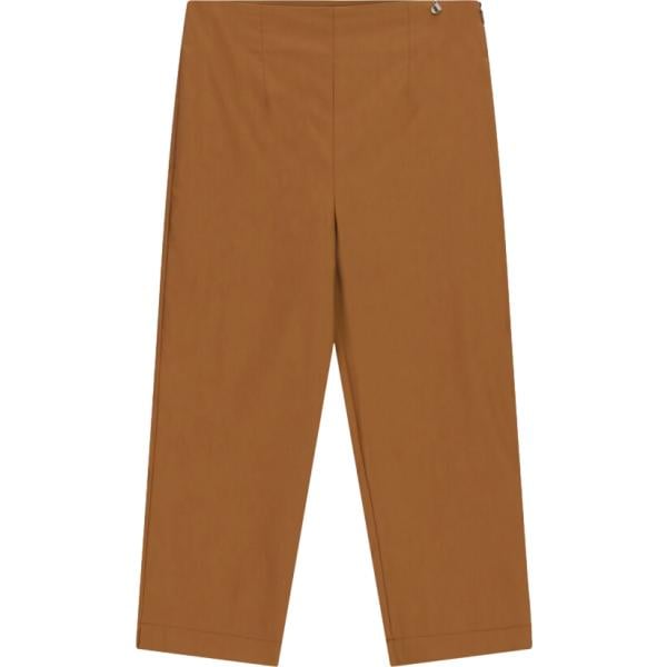 Pantaloni capri da donna in marrone chiaro cropped a vita alta Dixie