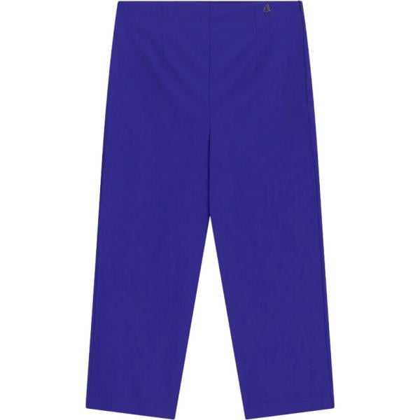 Pantaloni capri da donna in viola scuro cropped a vita alta Dixie