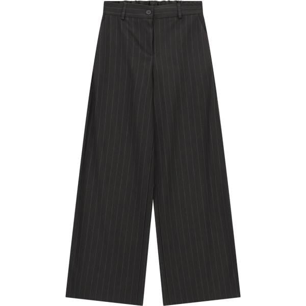 Pantaloni a palazzo da donna in nero pece a righe a vita alta Dixie