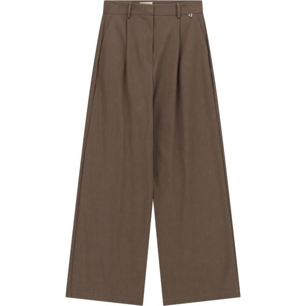 Pantaloni a palazzo da donna in marrone scuro a vita alta Dixie