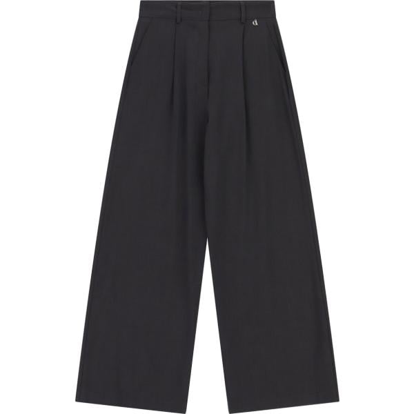 Pantaloni a palazzo da donna in nero pece a vita alta Dixie