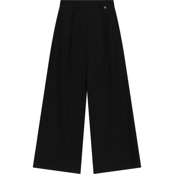 Pantaloni a palazzo da donna in nero pece a vita alta Dixie
