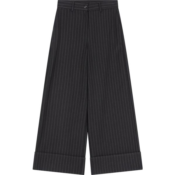 pantaloni a palazzo Dixie nero a righe