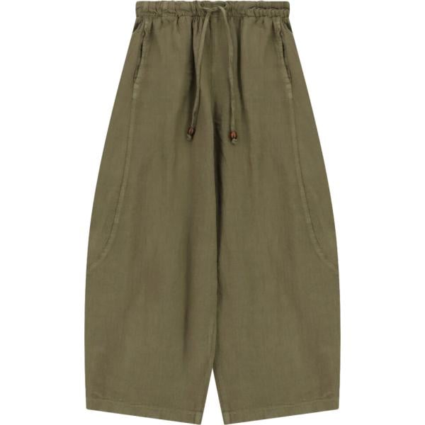 Pantaloni a palazzo da donna in marrone chiaro a vita alta con coulisse Dixie