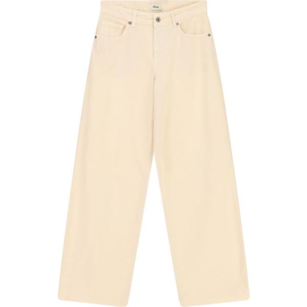 Jeans dritti da donna in beige sabbia a vita alta in denim Dixie Dixie