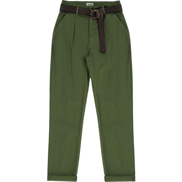 pantaloni Dixie verde tinta unita