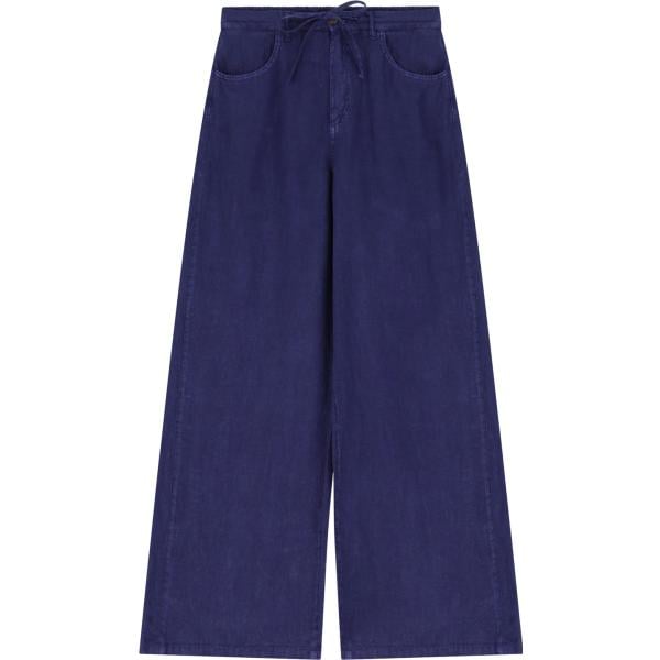 pantaloni Dixie blu tinta unita