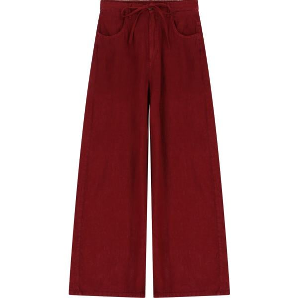 pantaloni Dixie rosso tinta unita