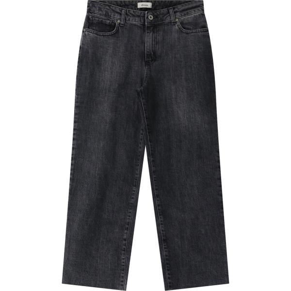 jeans dritti da donna in nero pece a vita alta in denim Dixie