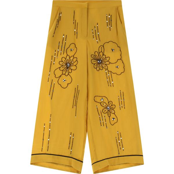pantaloni Dixie marrone a fiori