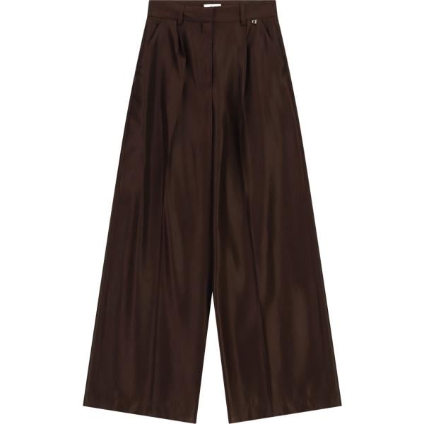 Pantaloni a palazzo da donna in marrone scuro a vita alta Dixie