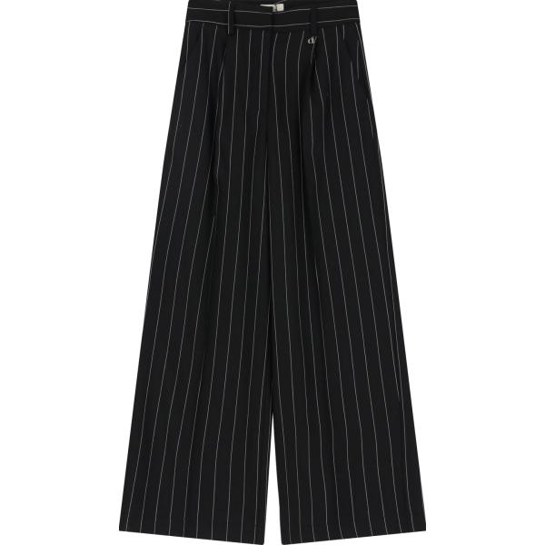 pantaloni a palazzo Dixie nero a righe