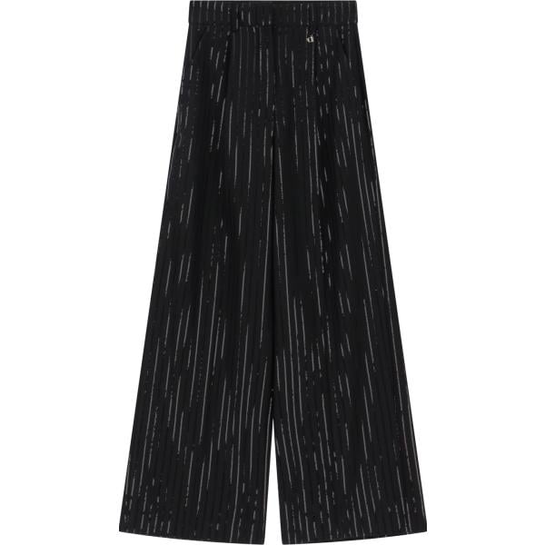 pantaloni a palazzo Dixie nero a righe