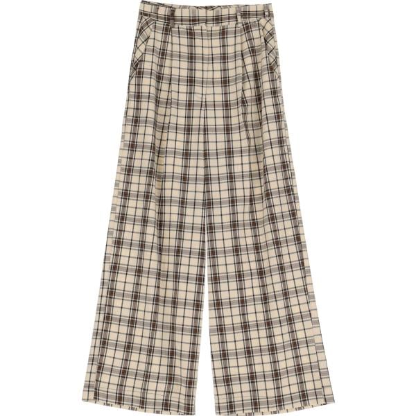 pantaloni a palazzo Dixie bianco a quadri