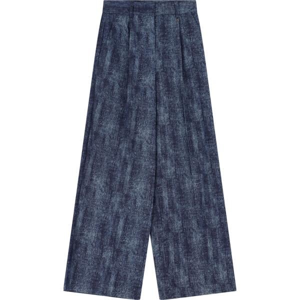 pantaloni Dixie blu con stampe