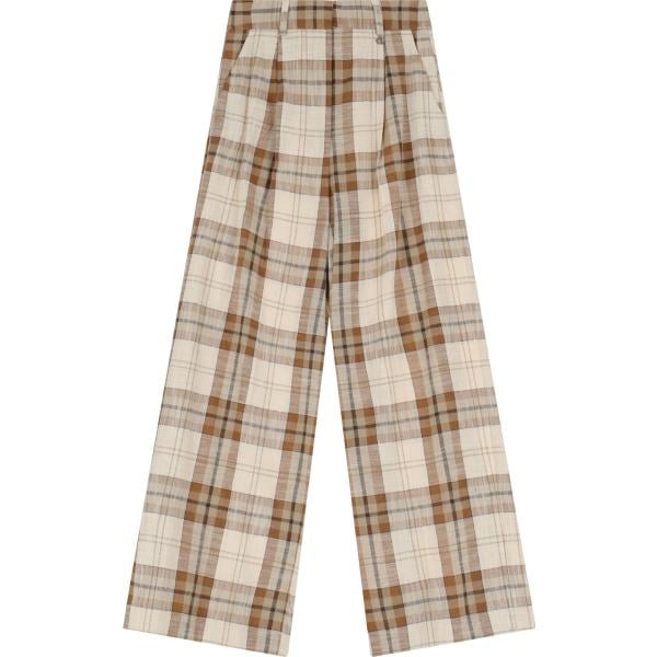 pantaloni Dixie marrone a quadri