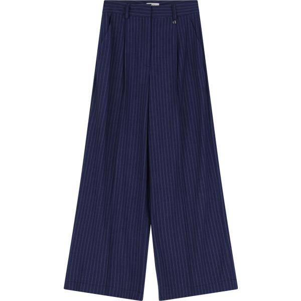 pantaloni a palazzo Dixie blu a righe