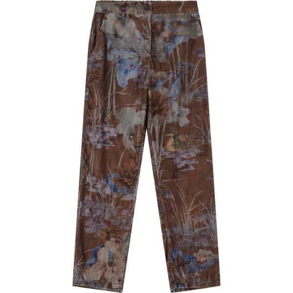 pantaloni Dixie marrone con stampe
