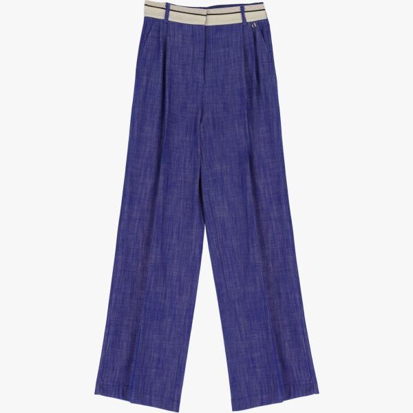 pantaloni a palazzo Dixie blu tinta unita