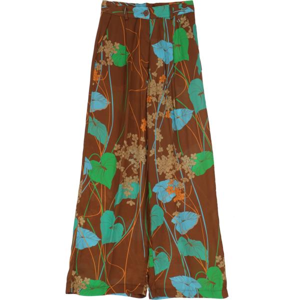 pantaloni a palazzo Dixie marrone a fiori