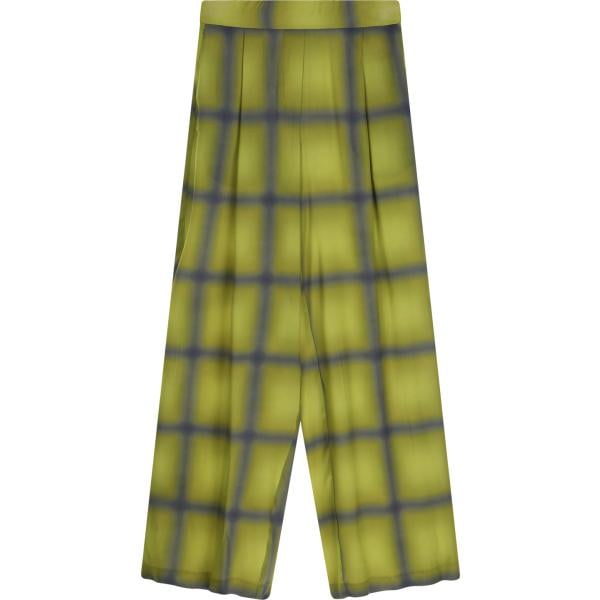 pantaloni a palazzo Dixie verde a quadri