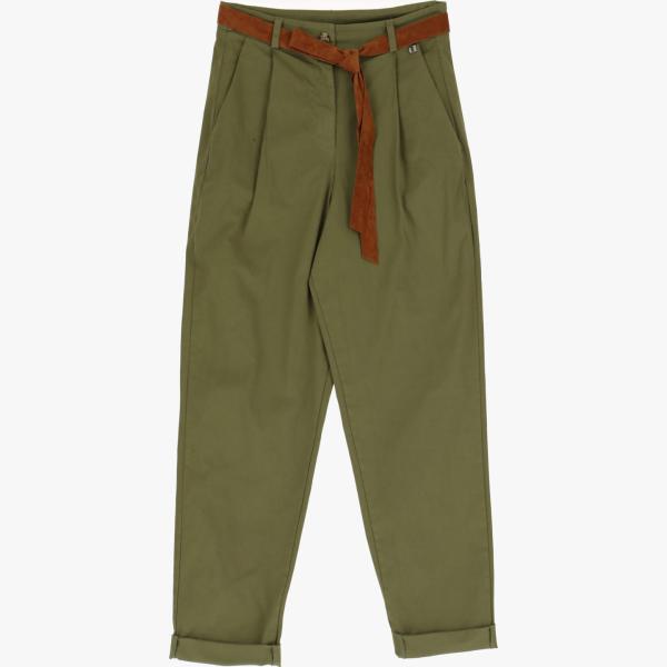 pantaloni capri Dixie verde tinta unita